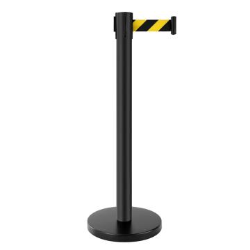 安全隔离防护栏杆 2米伸缩隔离带 哑光黑定制款黑黄警示线