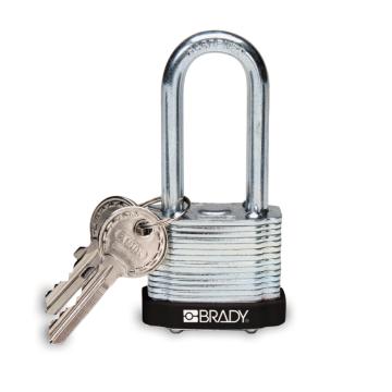 BRADY钢锁，2"，5cm，锁钩，锁芯互异，黑色，99548