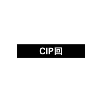 管道标识（CIP回）-自粘性乙烯材料,表面覆保护膜,黑底白字,100×500mm，15406