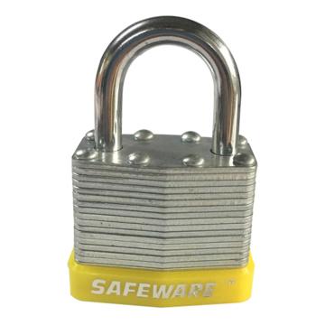钢制千层安全挂锁（黄-钢制锁体及锁梁,黄色,锁梁Φ6mm,锁体长37mm,锁杆长度25mm
