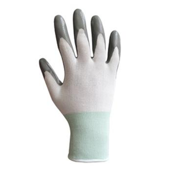 长尼龙针织手芯丁腈涂层手套，尺码：S