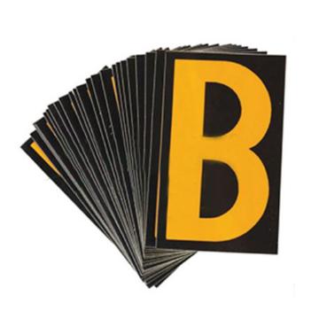 6“ 反光字母标识-字高6'',黑底黄字,自粘性反光材料,共130片,包含A-Z各5片，34504