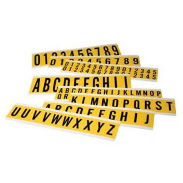 6“ 字母标识-字高6'',黄底黑字,自粘性乙烯材料,共26卡,包含A-Z各1卡,4片/卡，34409