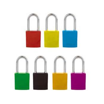 铝合金安全挂锁（黑）-铝合金锁体,钢制锁梁,黑色,锁梁Φ6mm,高38mm，14696