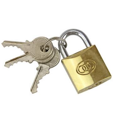 黄铜挂锁-黄铜锁体,锁体50×43×13mm,锁梁Φ8.8mm,锁梁宽43mm,总高77mm，14755