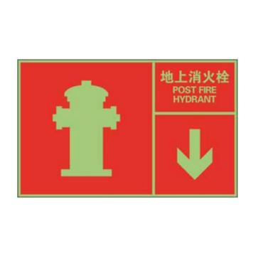 左右款消防安全标识（地上消火栓）-中/英,自发光板,400×250mm，20105