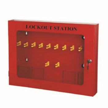 锁具管理箱（空箱）-红色粉末喷涂钢板,透明箱门可上锁,580×430×90mm，14739