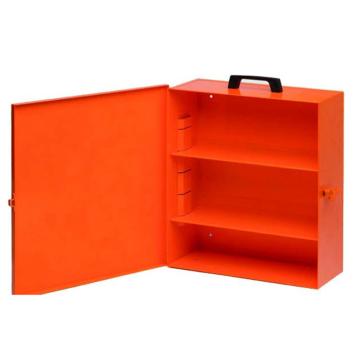 锁具管理箱（空箱）-橙色粉末喷涂钢板,内置2个层板,箱门可上锁,415×350×148mm，14736