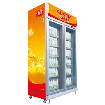 双门冷藏立式饮料柜(高端)，澳柯玛，SC-1006,0-10℃,1200*726*2230