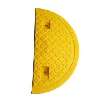 重载橡胶减速带端头（10吨）-优质原生橡胶,含安装配件,黄色,250×350×50mm，14461