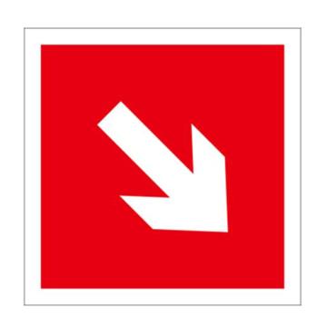 自发光消防警示标签（斜箭头）-自发光不干胶,100×100mm,10片/包，20234
