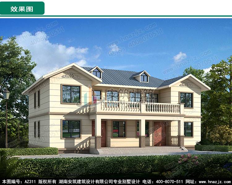 房屋二层别墅设计图,整齐大方造价不到40万