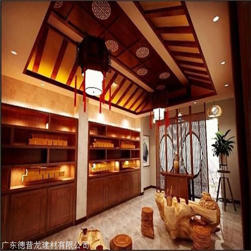 中式餐厅隔断铝屏风定制 仿古木纹铝花格厂家
