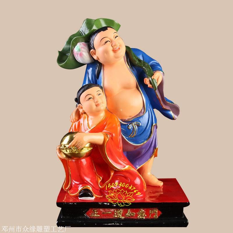 欢天喜地合和二仙神像  义乌佛教用品批发市场