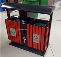 厂家直销宜昌市户外分类垃圾箱 小区钢木果皮箱