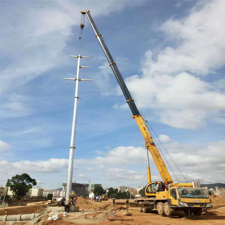 沧州电力钢杆 12.5米输变电10KV电力钢杆厂家