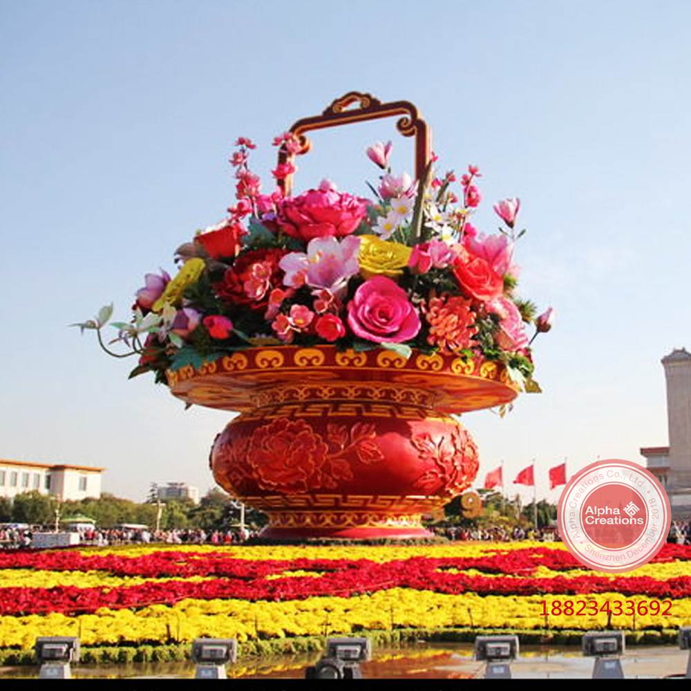 大花篮城市景观雕塑国庆大花篮