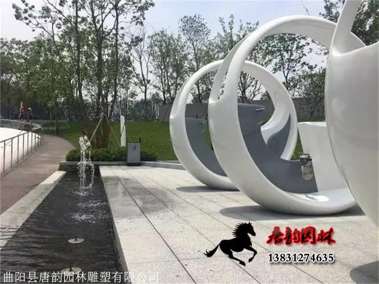 脚踏喷泉自行车喷泉创意十足