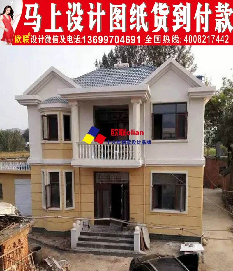 农村万元二层楼图复式双拼带车库r22