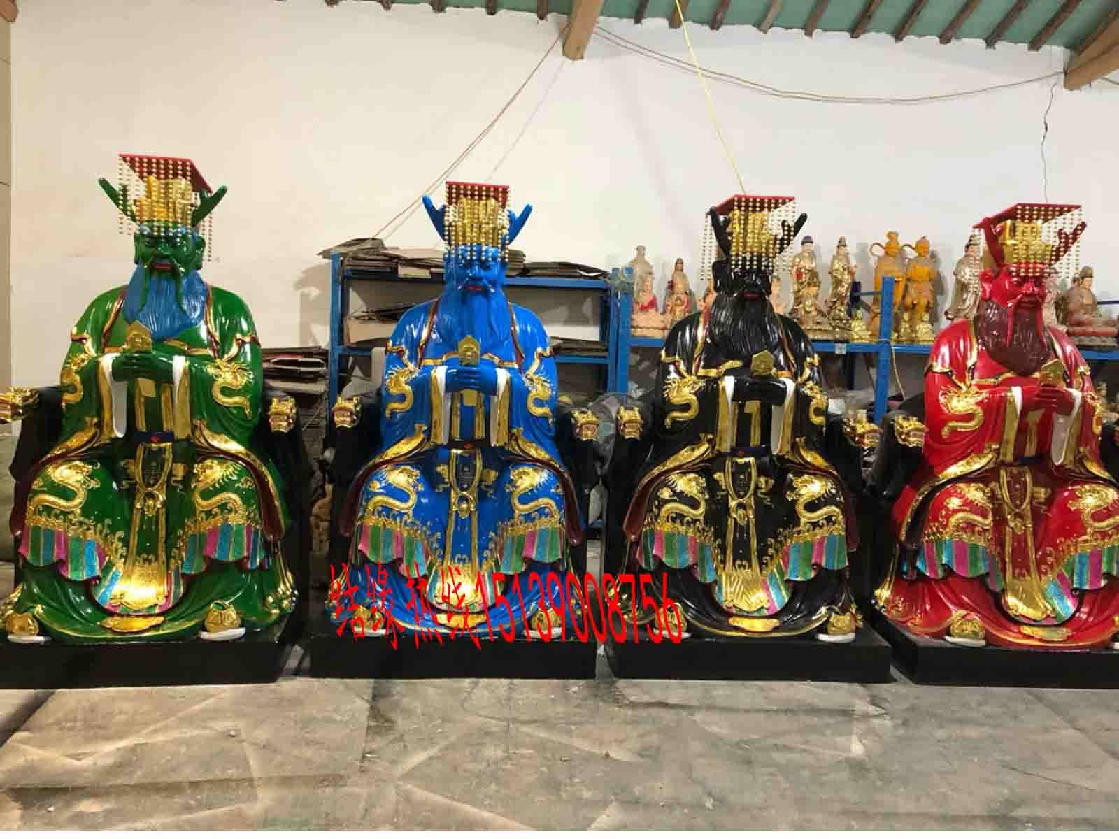 四海龙王神像生产厂家 玻璃钢神像批发 龙王树脂雕塑