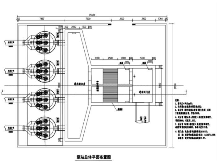 一体化雨水预制泵站平面布置总图