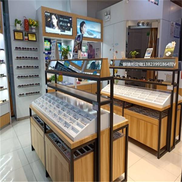 海口宝岛品牌眼镜店货架 三亚快时尚眼镜柜台展示柜