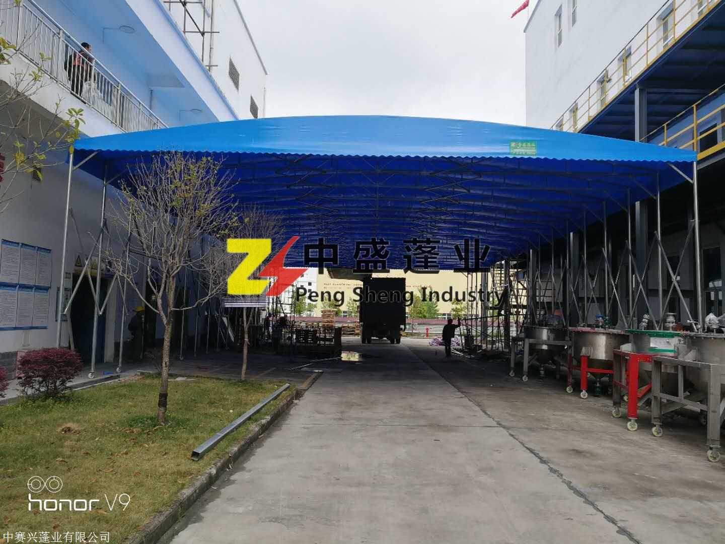 硚口工程项目活动遮阳棚 工地钢筋水泥加工棚 带脚轮式活动棚定做