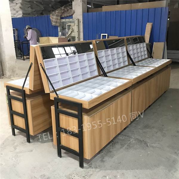 山东菏泽木质眼镜展示柜/眼镜柜中岛展示柜烤漆木质