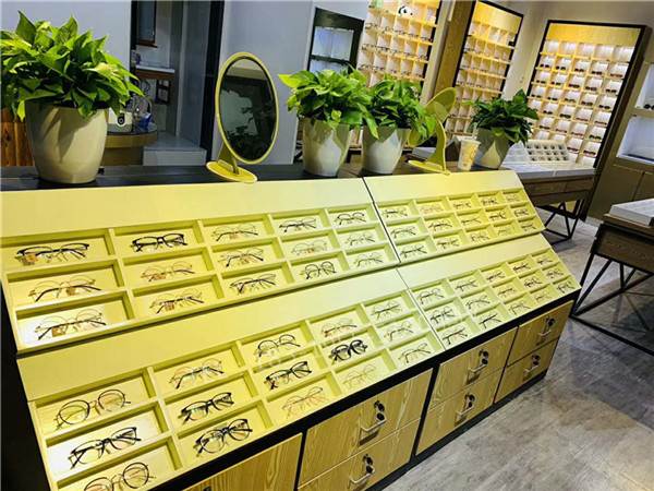 福建龙岩中岛眼镜货架/眼镜柜中岛展示柜烤漆木质