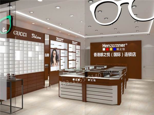 山东菏泽木质眼镜展示柜/眼镜柜中岛展示柜烤漆木质