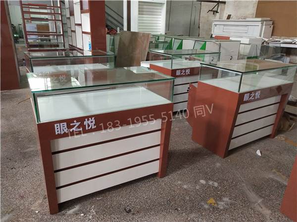 津南CAPONI/眼镜柜台厂家木纹免漆板眼镜展架