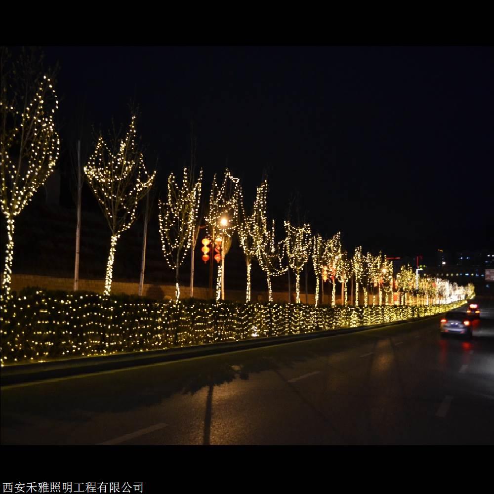 行道树夜景亮化设计-树木亮化-禾雅照明