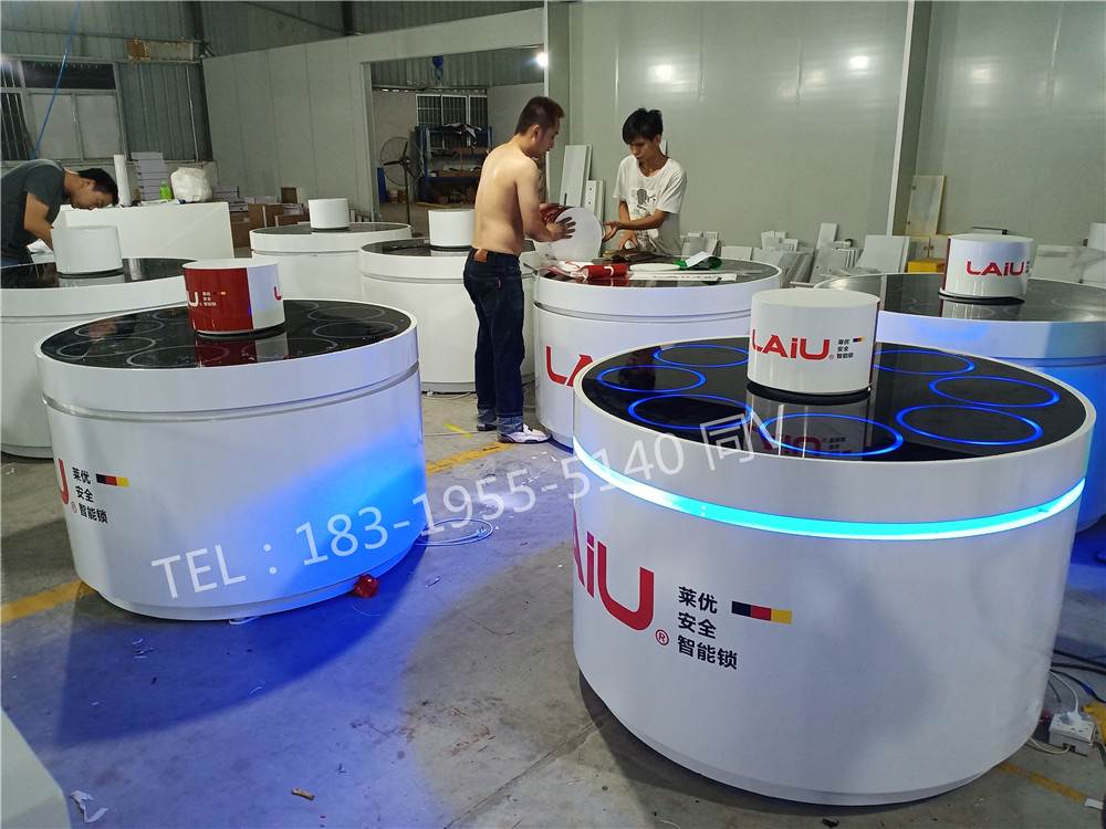 锁展示架易县帅鹰指纹锁方柜装修图片