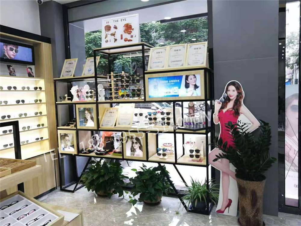 山东日照眼镜架眼镜高柜快时尚眼镜货架厂家采购