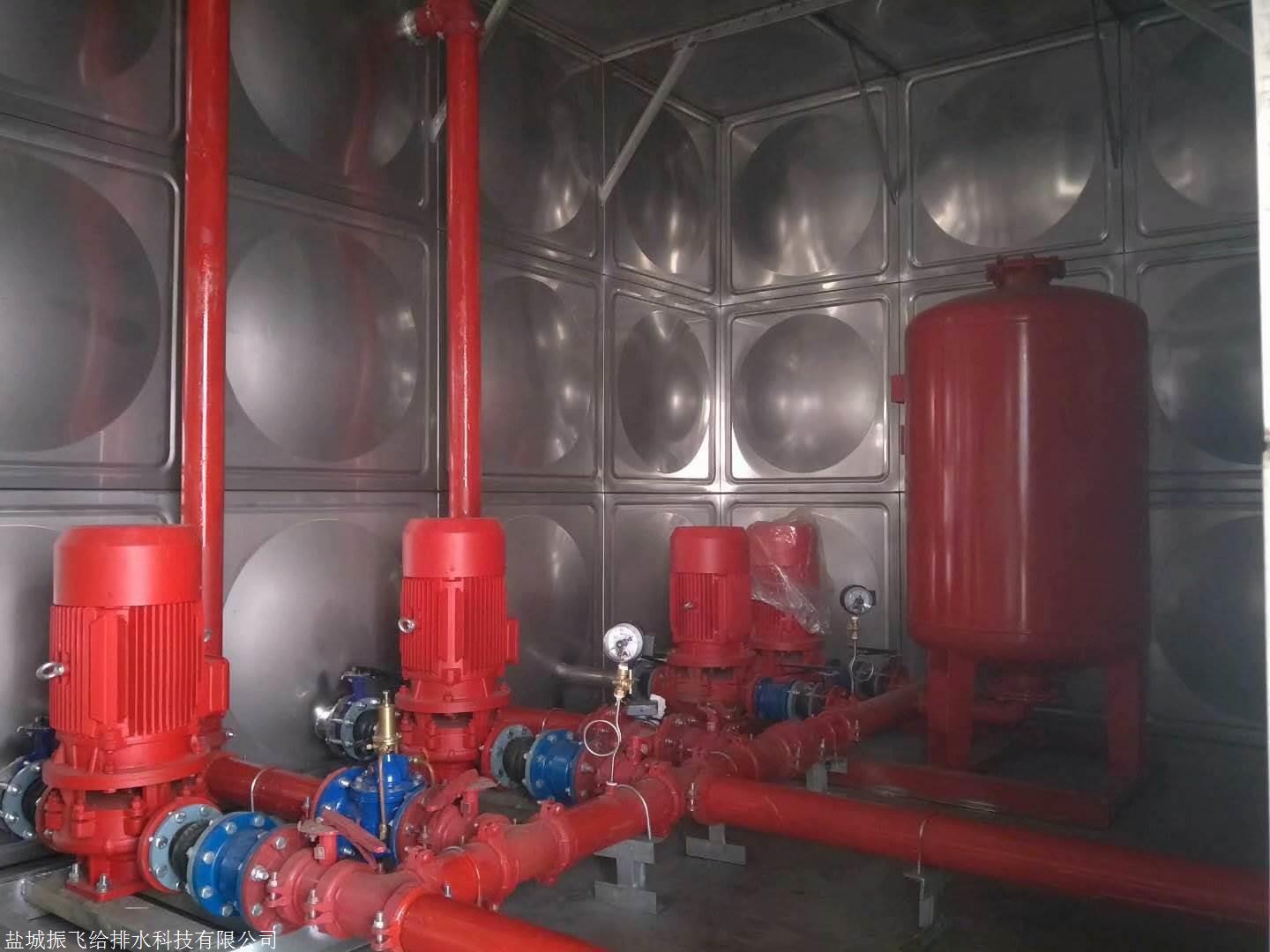 500吨304不锈钢水箱消防箱泵一体化给水设备