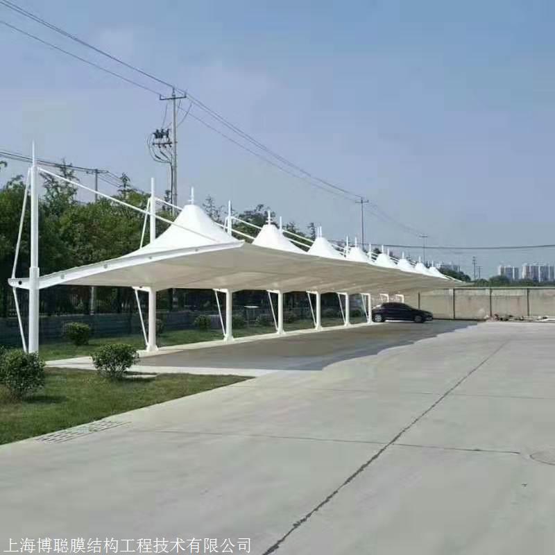 福建福州停车棚厂家 膜结构汽车蓬 电动自行车棚遮阳雨篷