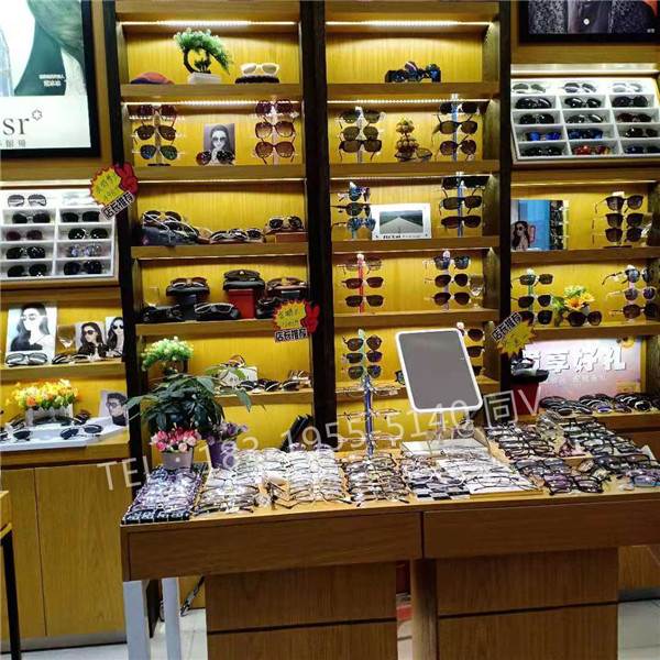 江西赣州多层格子太阳眼镜店货架/眼镜店货架眼镜柜台款式大全