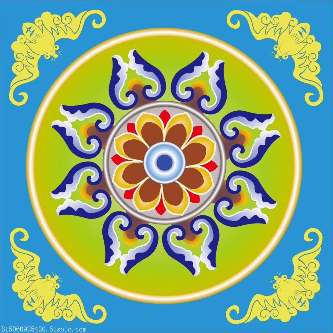 彩绘天花宗祠佛堂吊顶寺庙天花古建筑彩绘顶棚天花观音殿