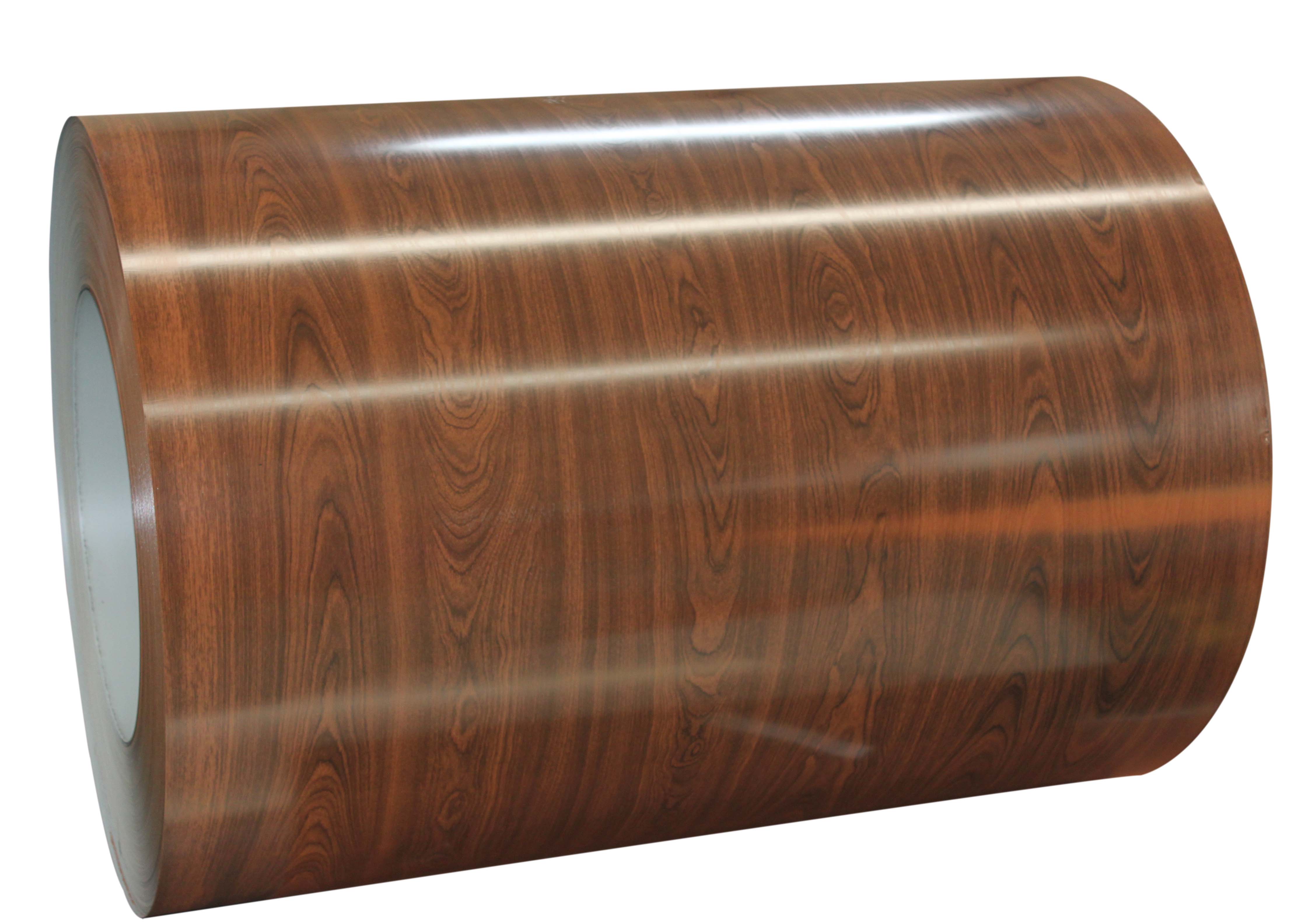 供应建筑外墙保温装饰用印花木纹彩钢板