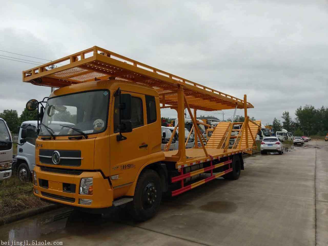 东风天锦一拖四平板救援车,解放j6救援清障车,道路救援拖车图片