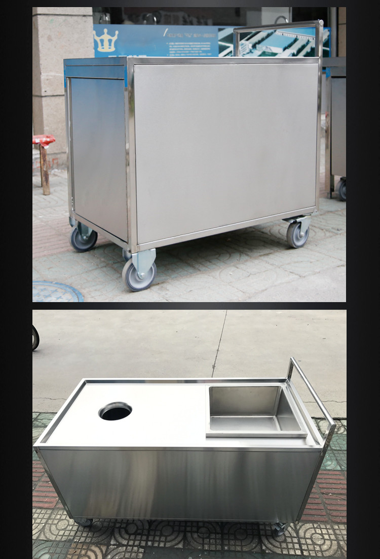 首页 厨品 厨房小件 污物桶 >旺乡邻不锈钢收残车收餐车两用推车垃圾