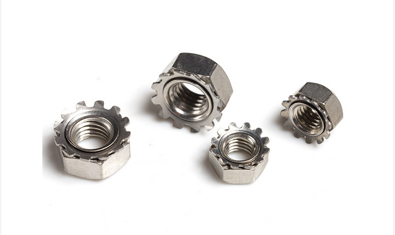 碳钢k型螺母螺帽白锌304不锈钢k型螺母带齿螺母多齿螺帽m3m4m5m6