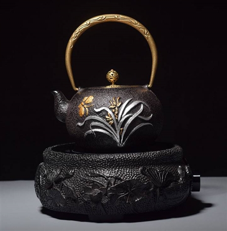 爆款铸铁壶鎏金铁壶 创意复古茶壶仿古工艺品茶具现货批发不含炉
