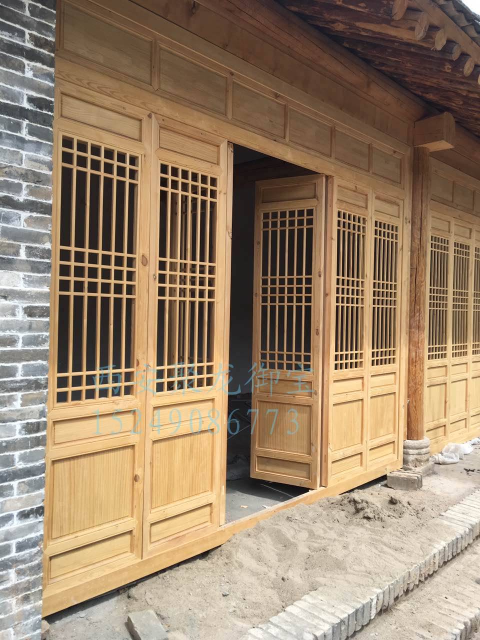 西安仿古实木门窗定制-寺庙松木门窗-中式古建木窗定做厂家