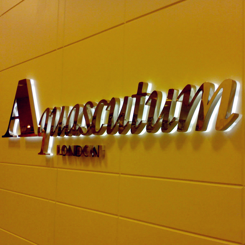 精工电镀字招牌定制金属背发光户外广告牌