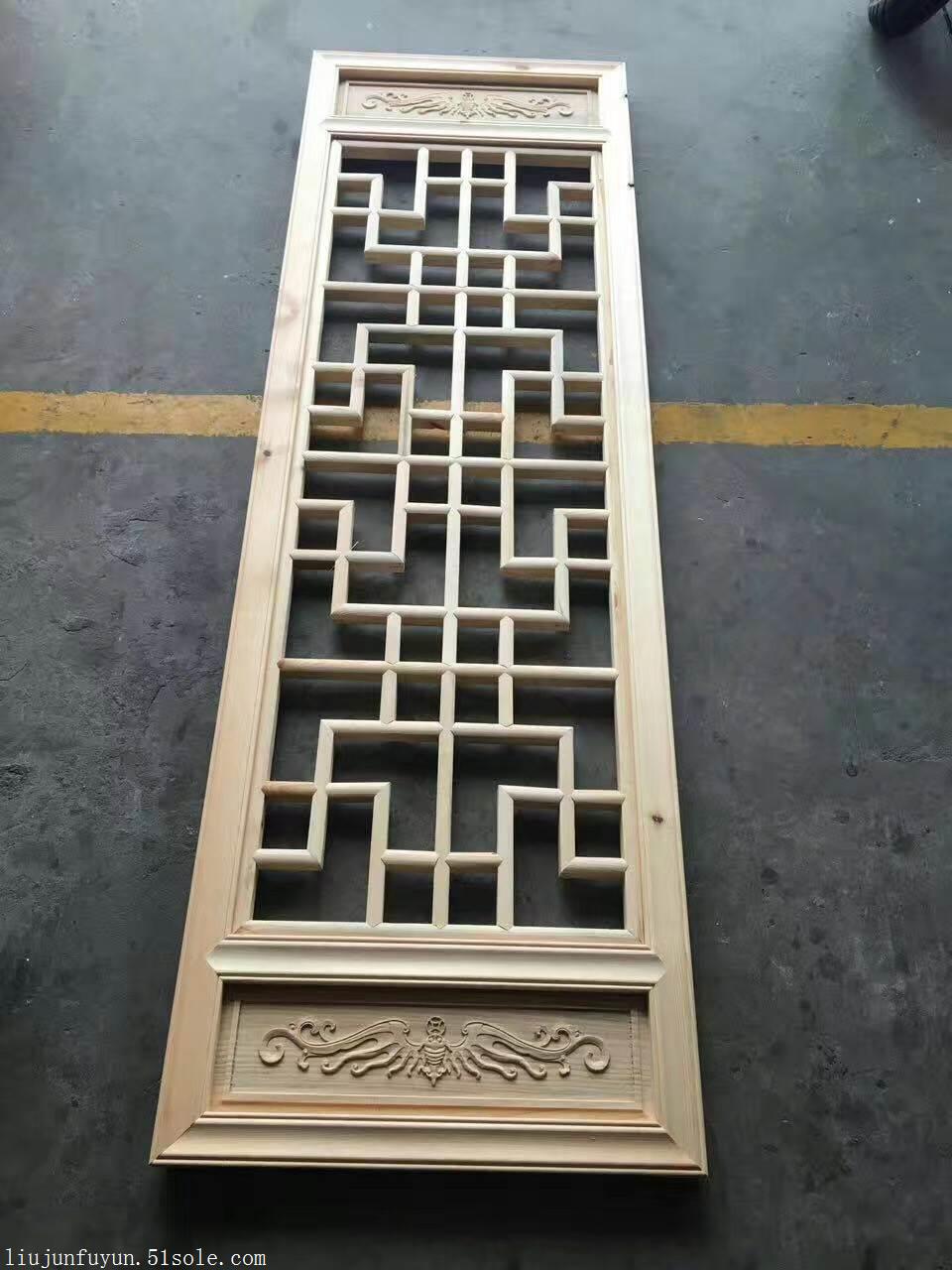 中式雕花木门原木樟子松材料古色古香非标定制