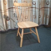 北欧简约实木餐椅4S店餐厅家用餐桌椅实木靠背椅橡胶木温莎椅莱美