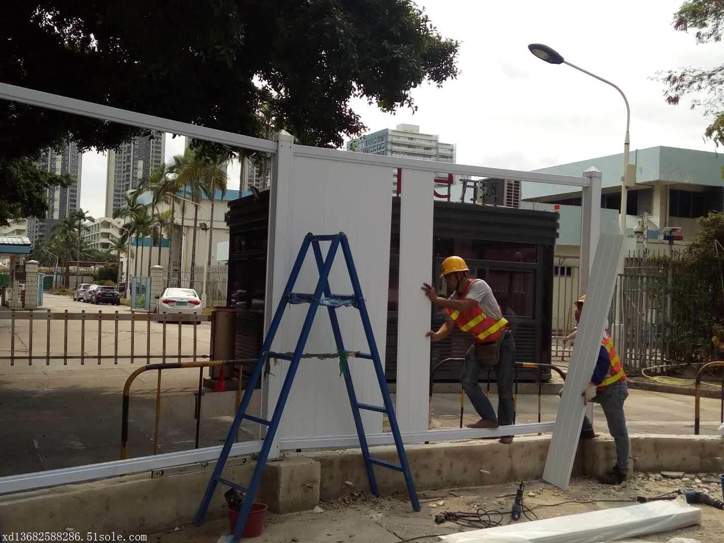 深圳市旭东钢构工程桁架烤漆面板围墙
