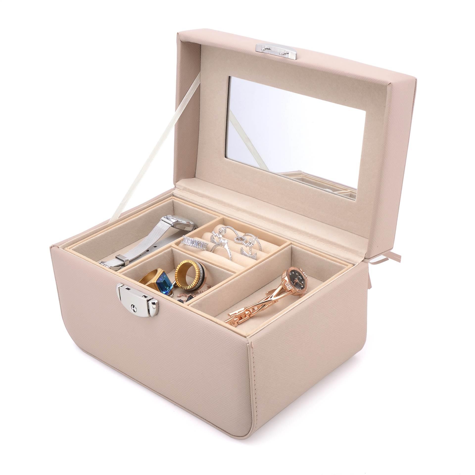 立葳手提式珠宝盒首饰盒饰品盒皮盒收纳盒包装盒定制