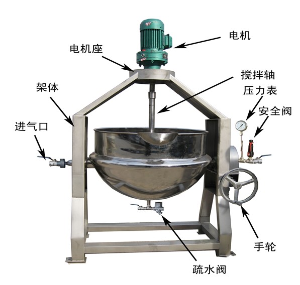 鑫正达不锈钢可倾立式夹层锅 食品杀菌设备图片_高清图-山东鑫正达机